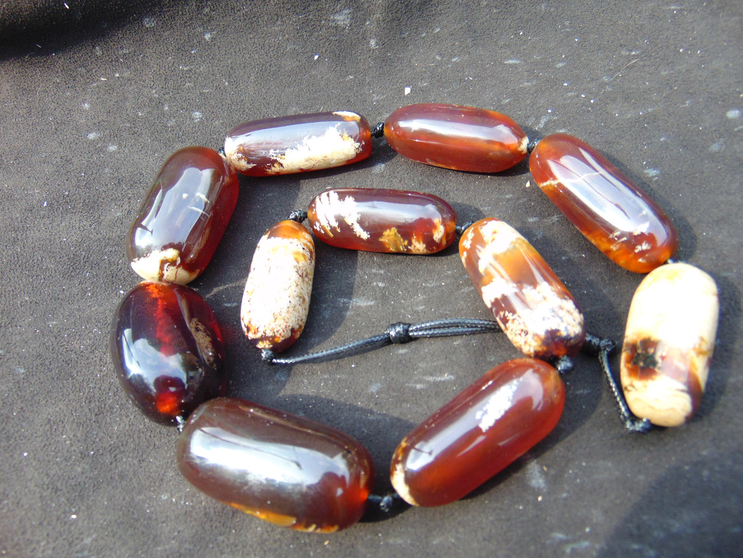 162 gram Small Beads Combination Necklace Indonesian White Red blue Amber for Healing A11K40