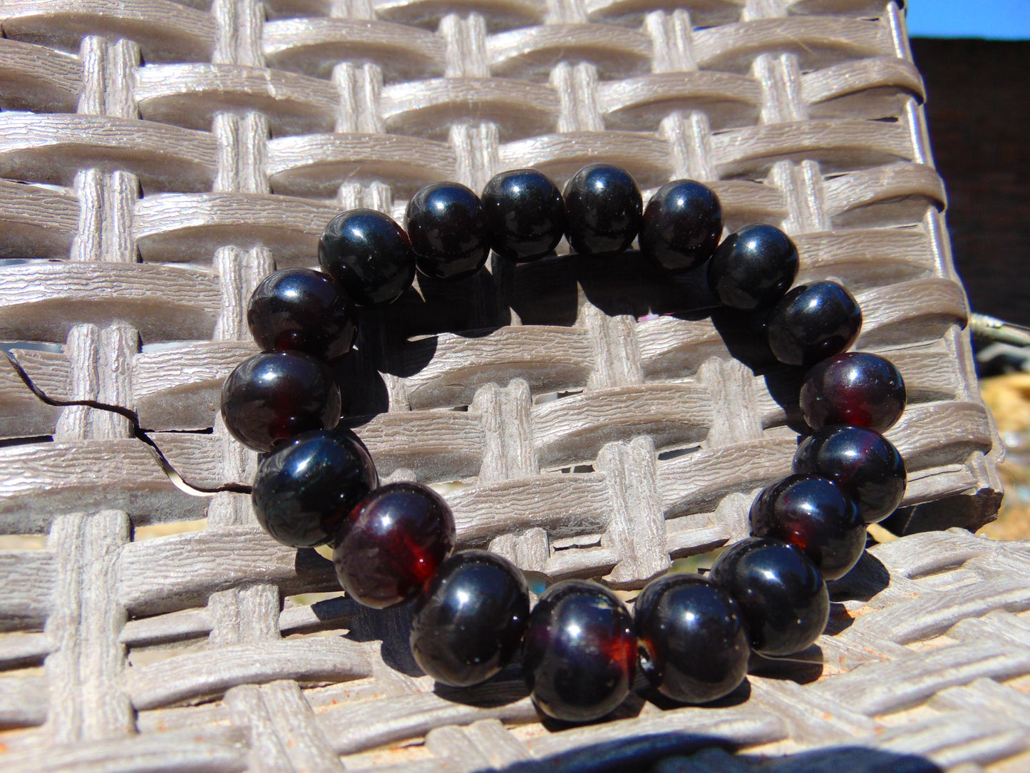 18 Gram 18 small Beads Bracelet Indonesian Cherry Red Amber 12 mm for Healing FR97