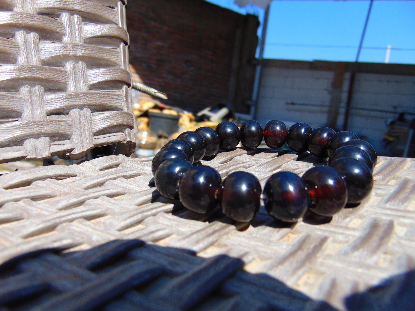 18 Gram 18 small Beads Bracelet Indonesian Cherry Red Amber 12 mm for Healing FR97