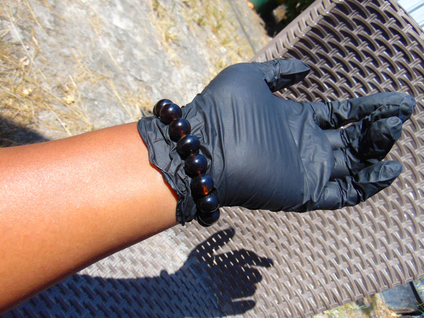 17 Gram 18 small Beads Bracelet Indonesian Dark Red Amber 12 mm for Healing FR90