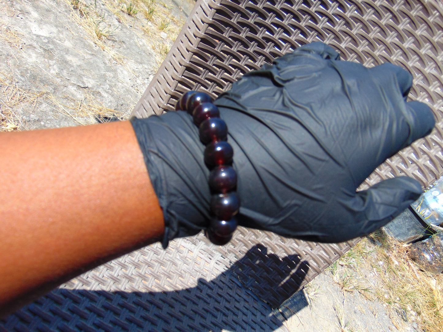 18 Gram 18 small Beads Bracelet Indonesian Blue Cherry Red Amber for Healing FR98