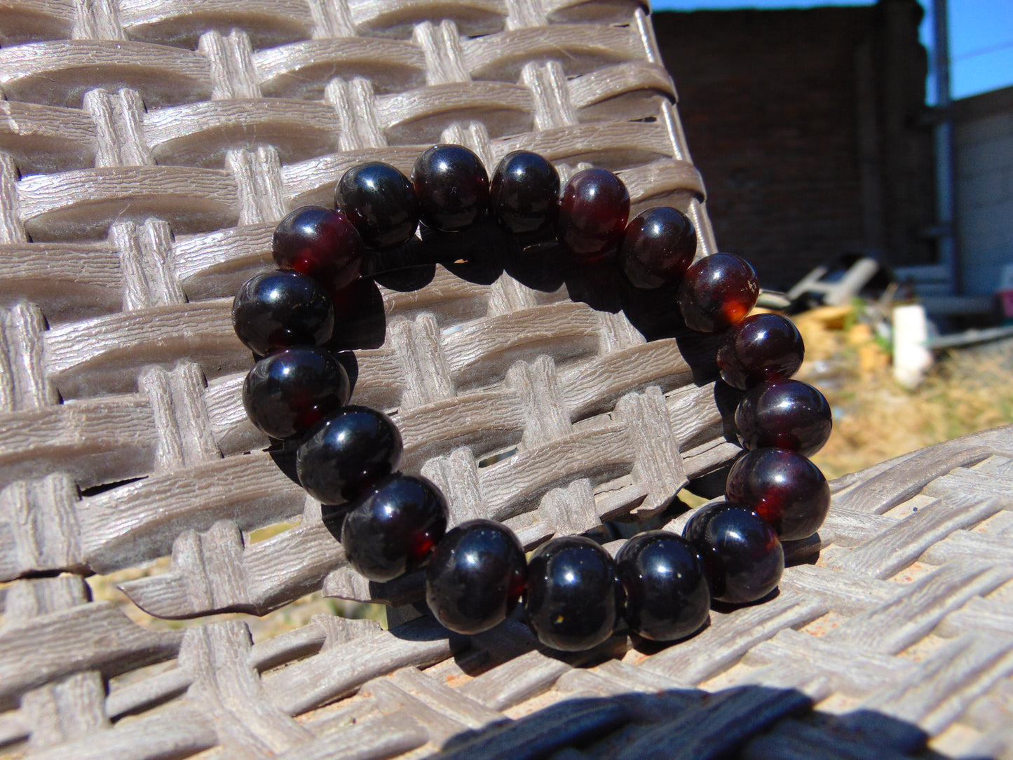 18 Gram 18 small Beads Bracelet Indonesian Cherry Red Amber for Healing FR91