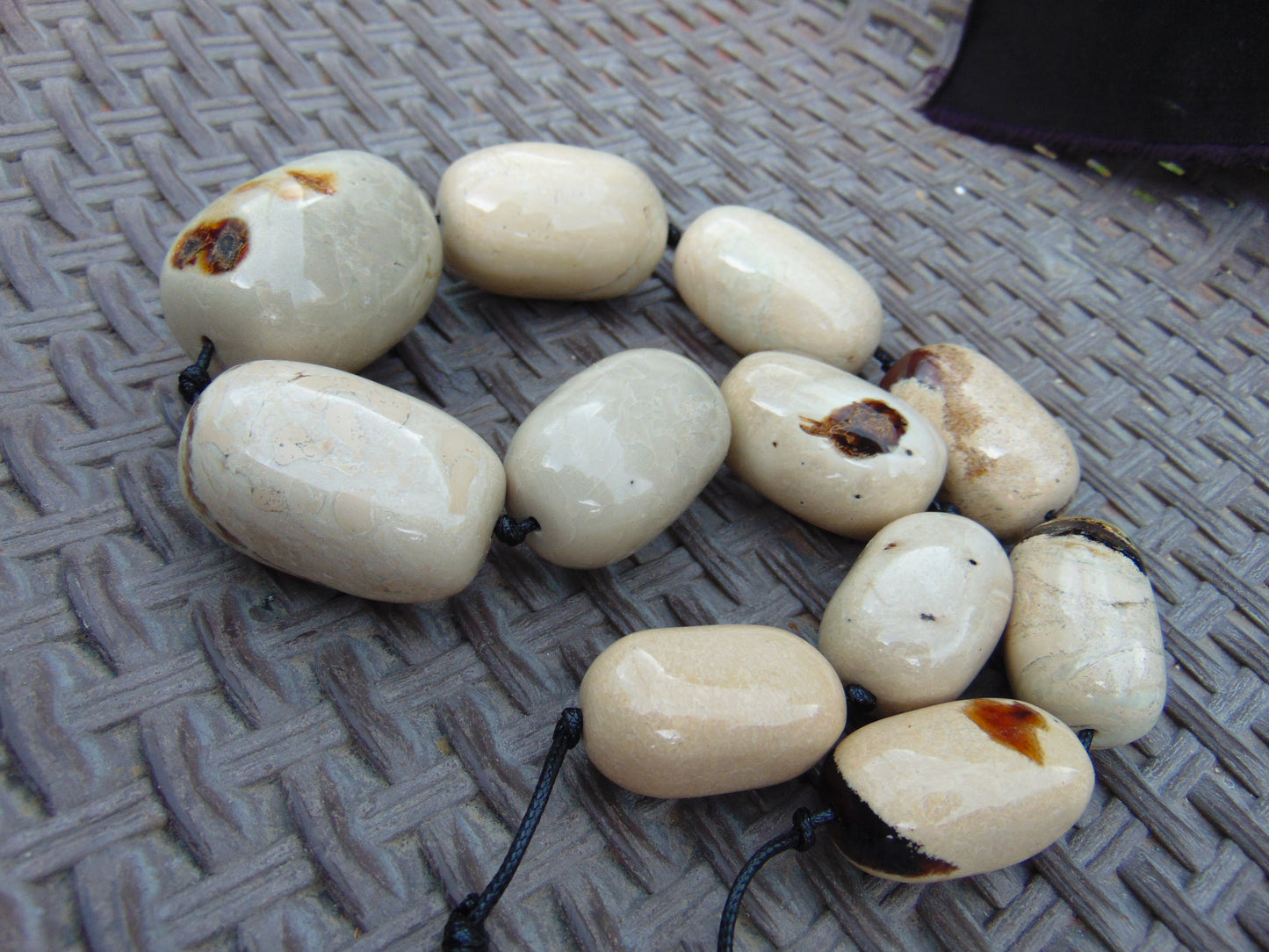 227 gram Small Beads Combination Necklace Indonesian White Amber for Healing A11K32