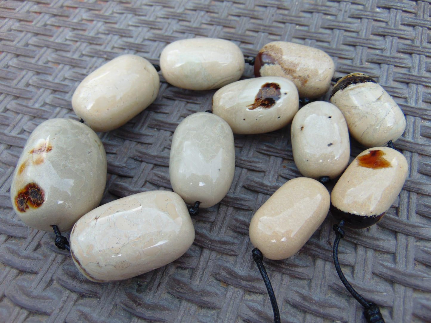 227 gram Small Beads Combination Necklace Indonesian White Amber for Healing A11K32