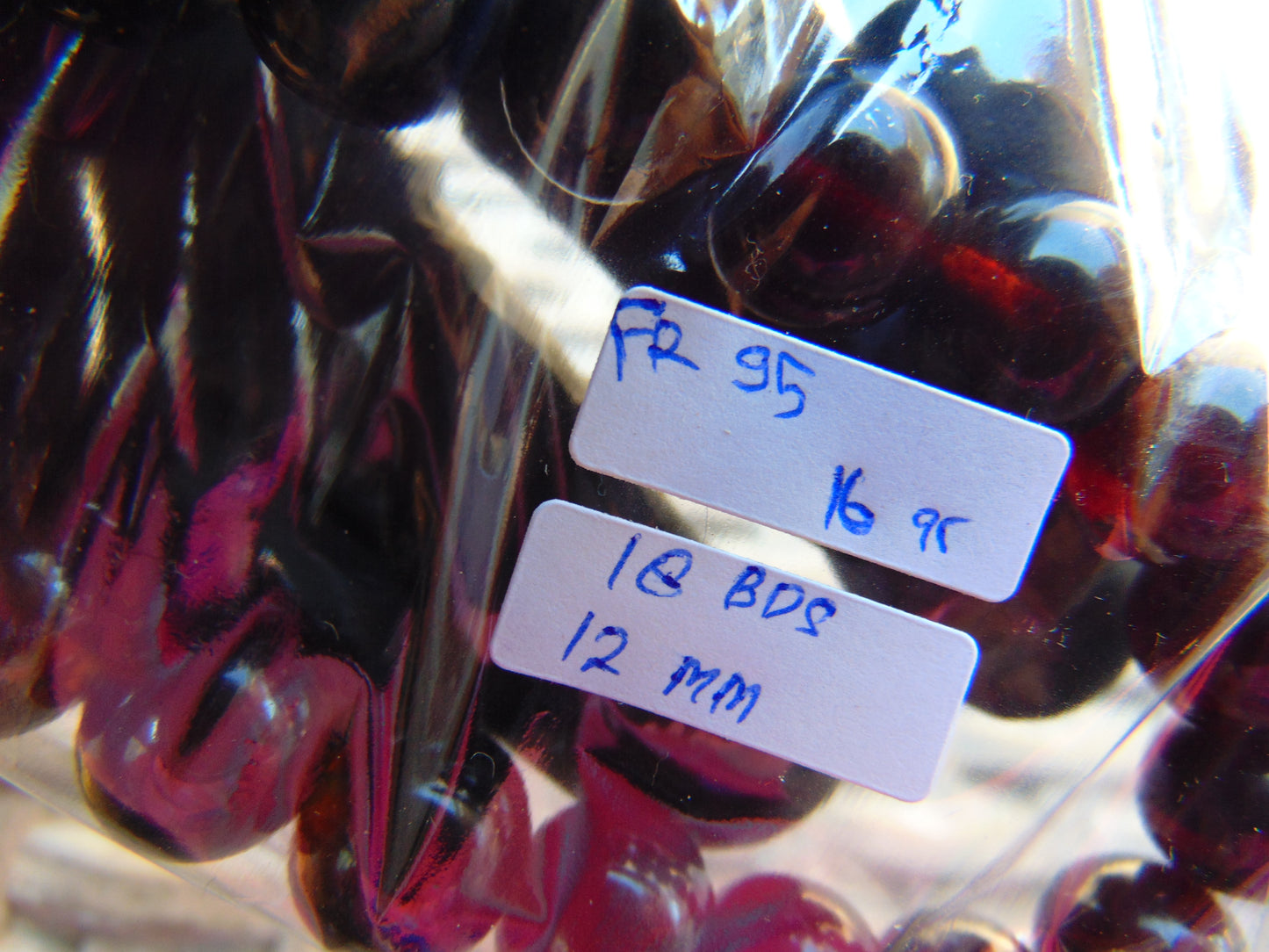 18 Gram 18 small Beads Bracelet Indonesian Cherry Red Amber 12 mm for Healing FR95