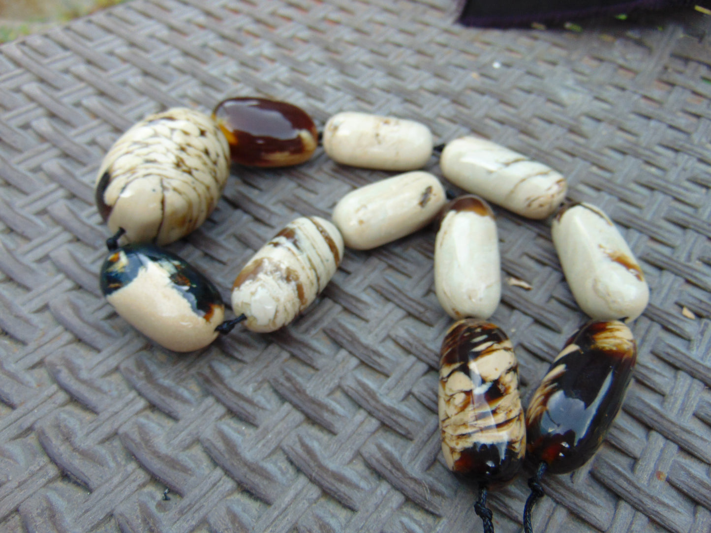 134 gr Small Beads Combination Necklace Indonesian White Amber for Healing A11K54