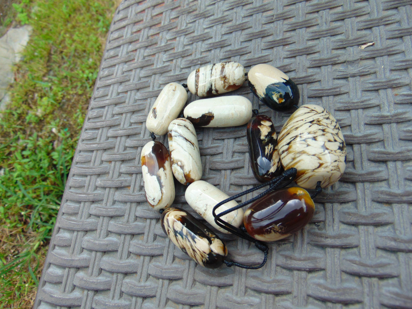 134 gr Small Beads Combination Necklace Indonesian White Amber for Healing A11K54