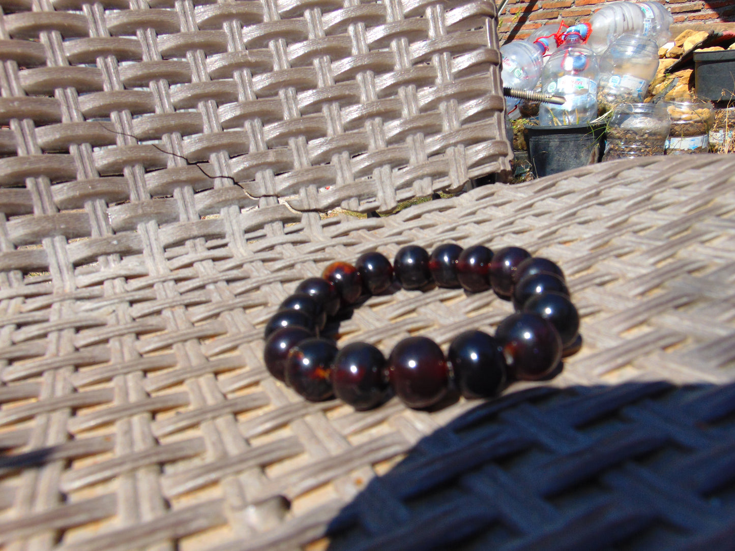 18 Gram 18 small Beads Bracelet Indonesian Cherry Red Amber 12 mm for Healing FR94