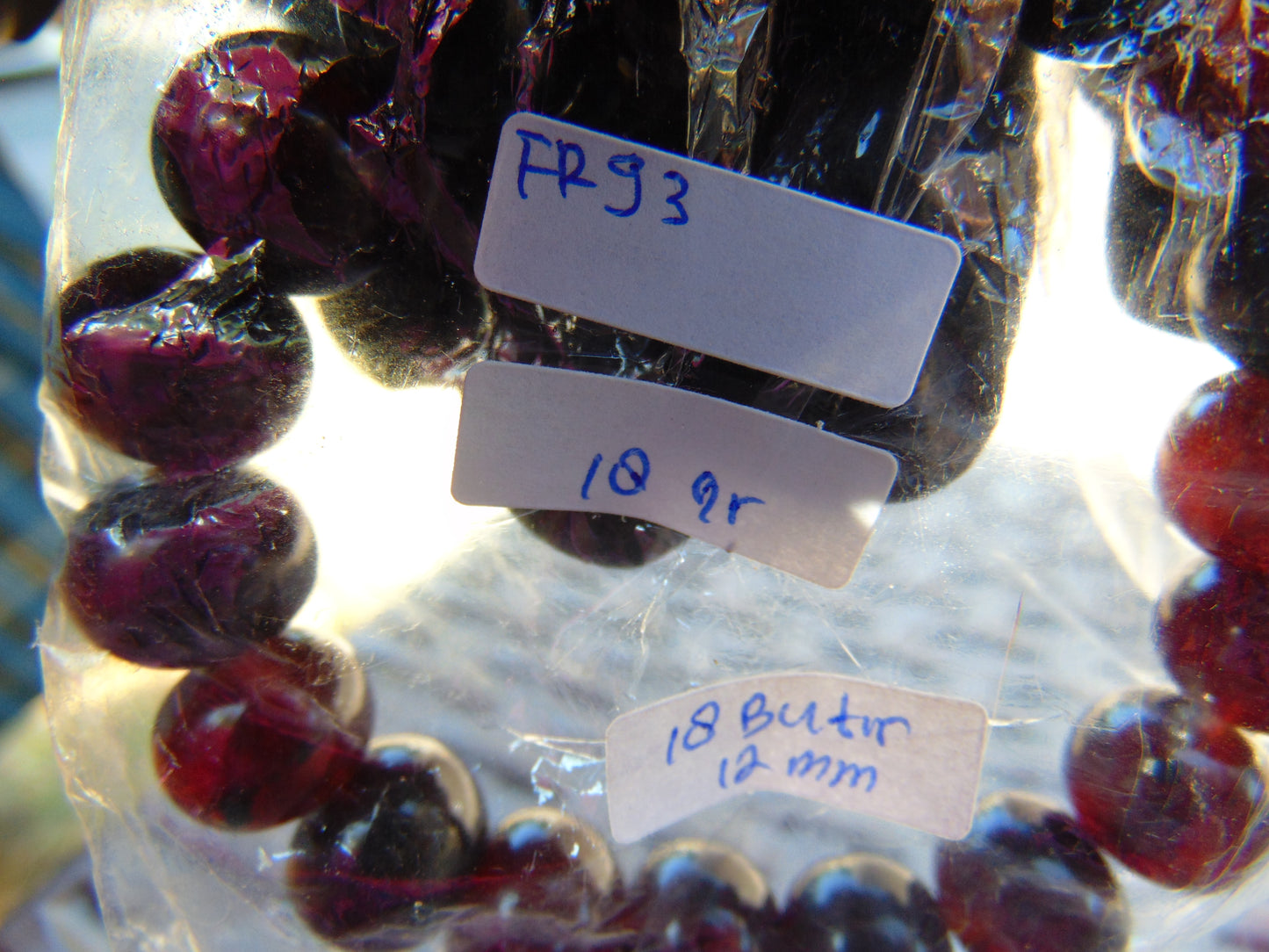 19 Gram 18 small Beads Bracelet Indonesian Cherry Red Amber 12 mm for Healing FR93