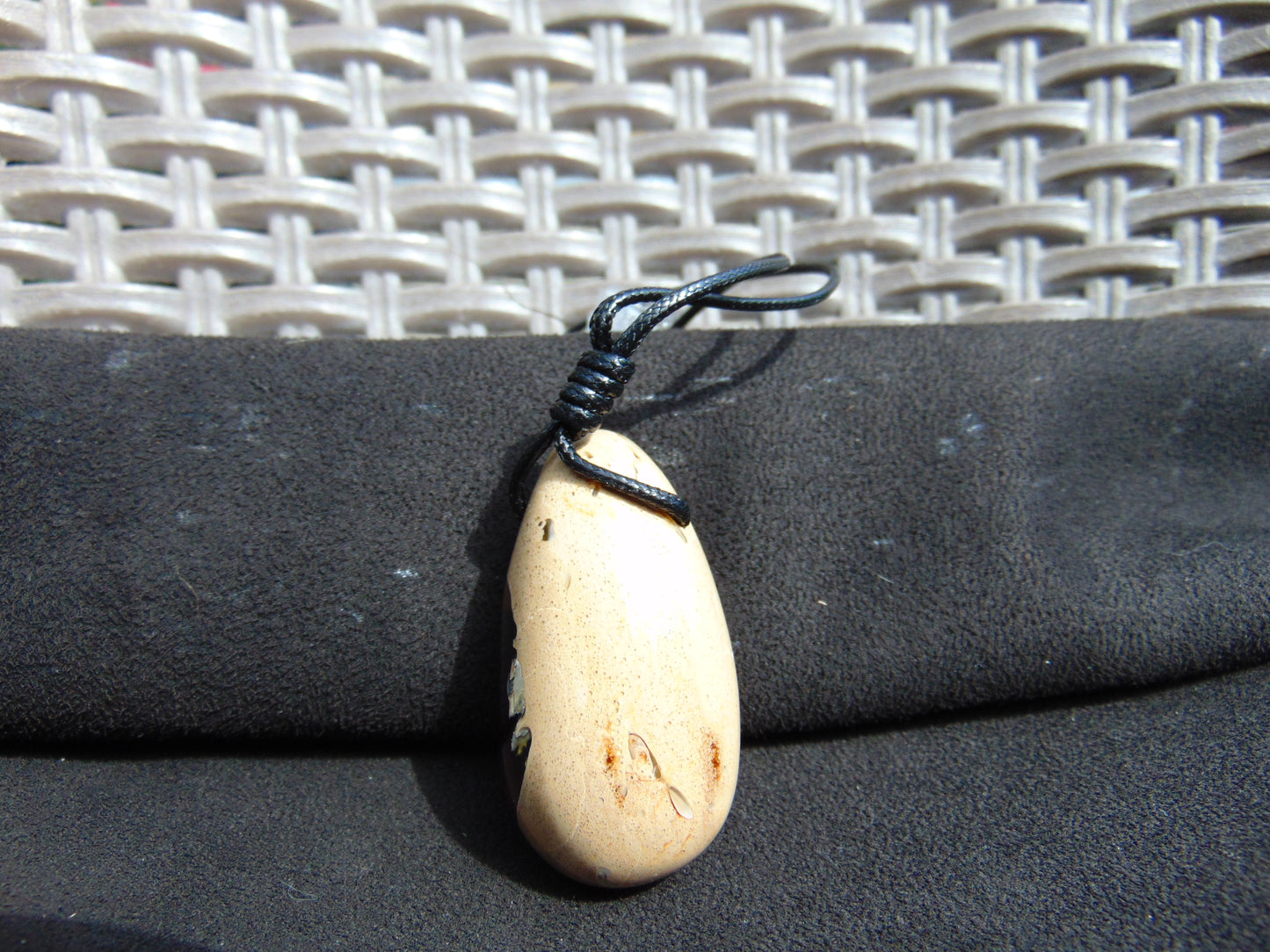 23 gr Teardrop Pendant Indonesian blue white Amber for Healing 25Y15