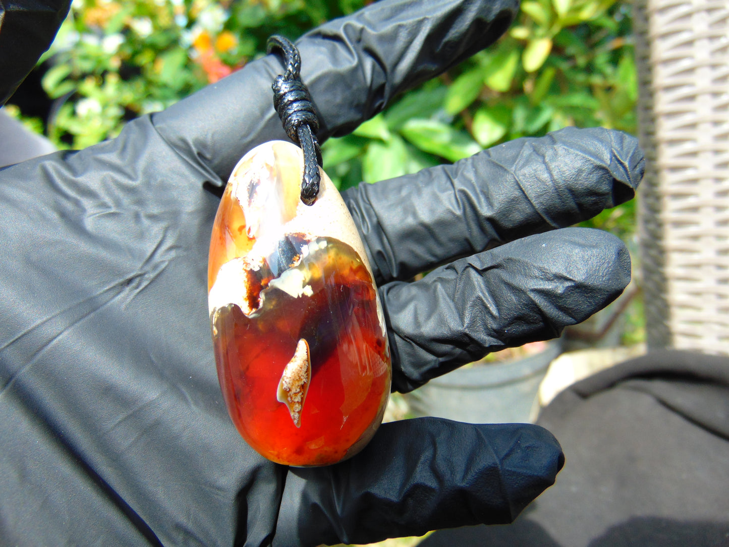 23 gr Teardrop Pendant Indonesian blue white Amber for Healing 25Y15