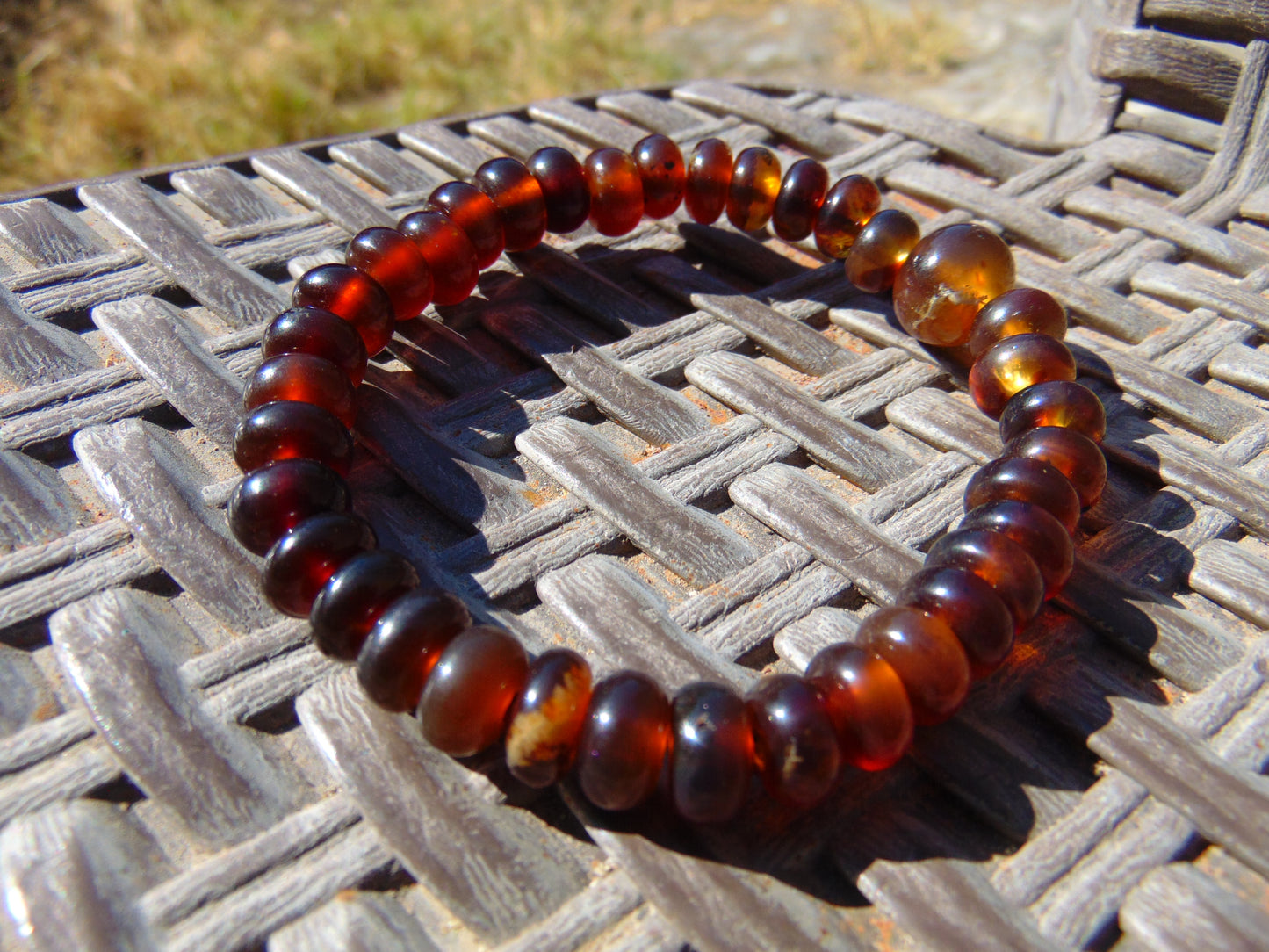 17 Gram 33 small Beads Bracelet Tasbih Indonesian Yellow Red Amber for Healing BT8