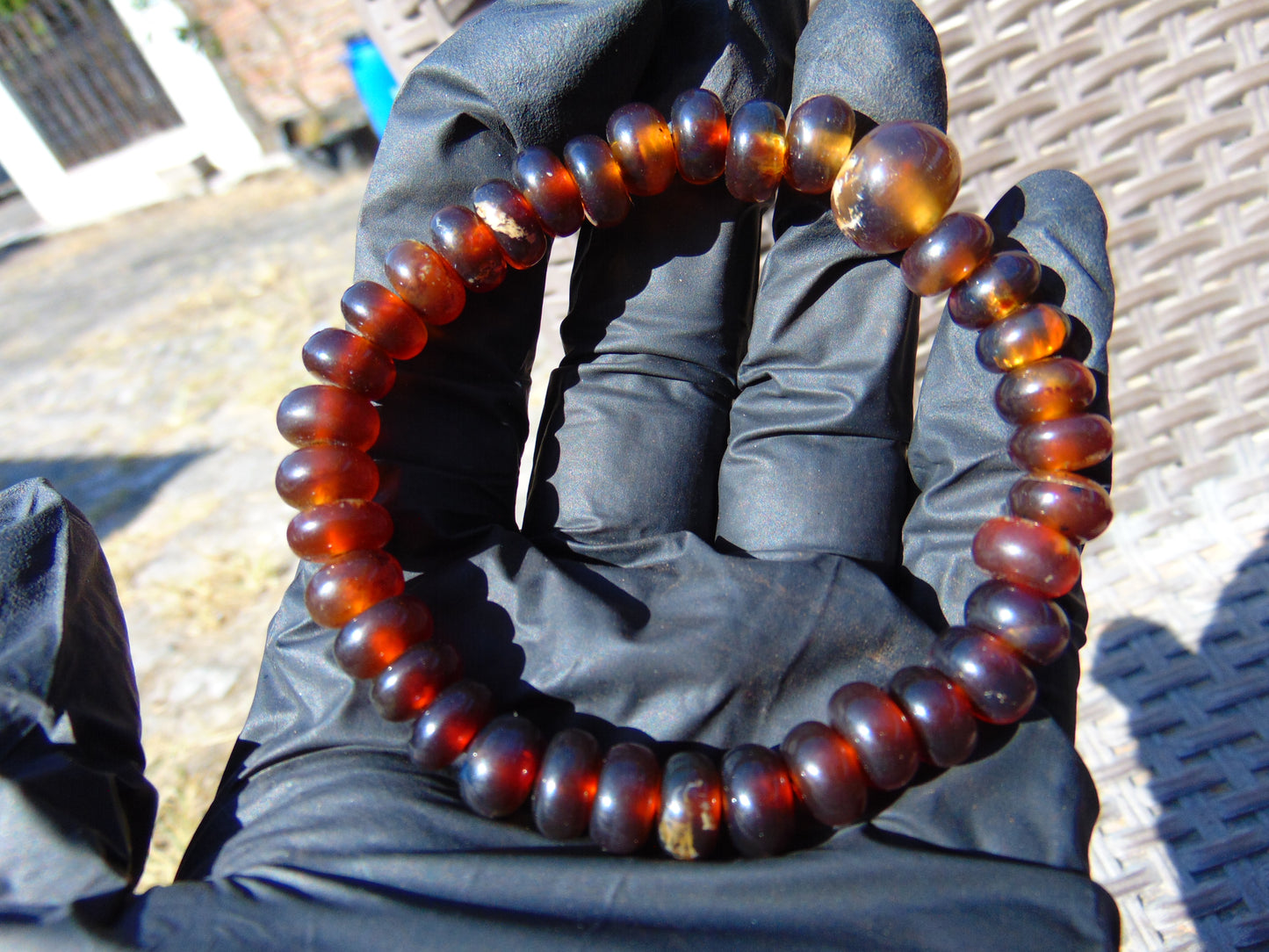 17 Gram 33 small Beads Bracelet Tasbih Indonesian Yellow Red Amber for Healing BT8