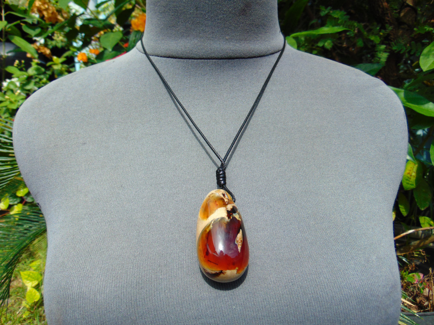 23 gr Teardrop Pendant Indonesian blue white Amber for Healing 25Y15