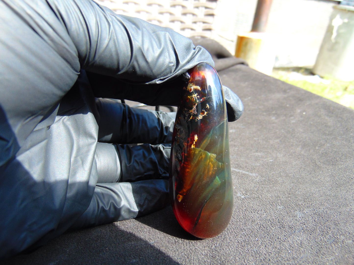 31 gr Teardrop Pendant Indonesian blue Green Amber for Healing PEN518