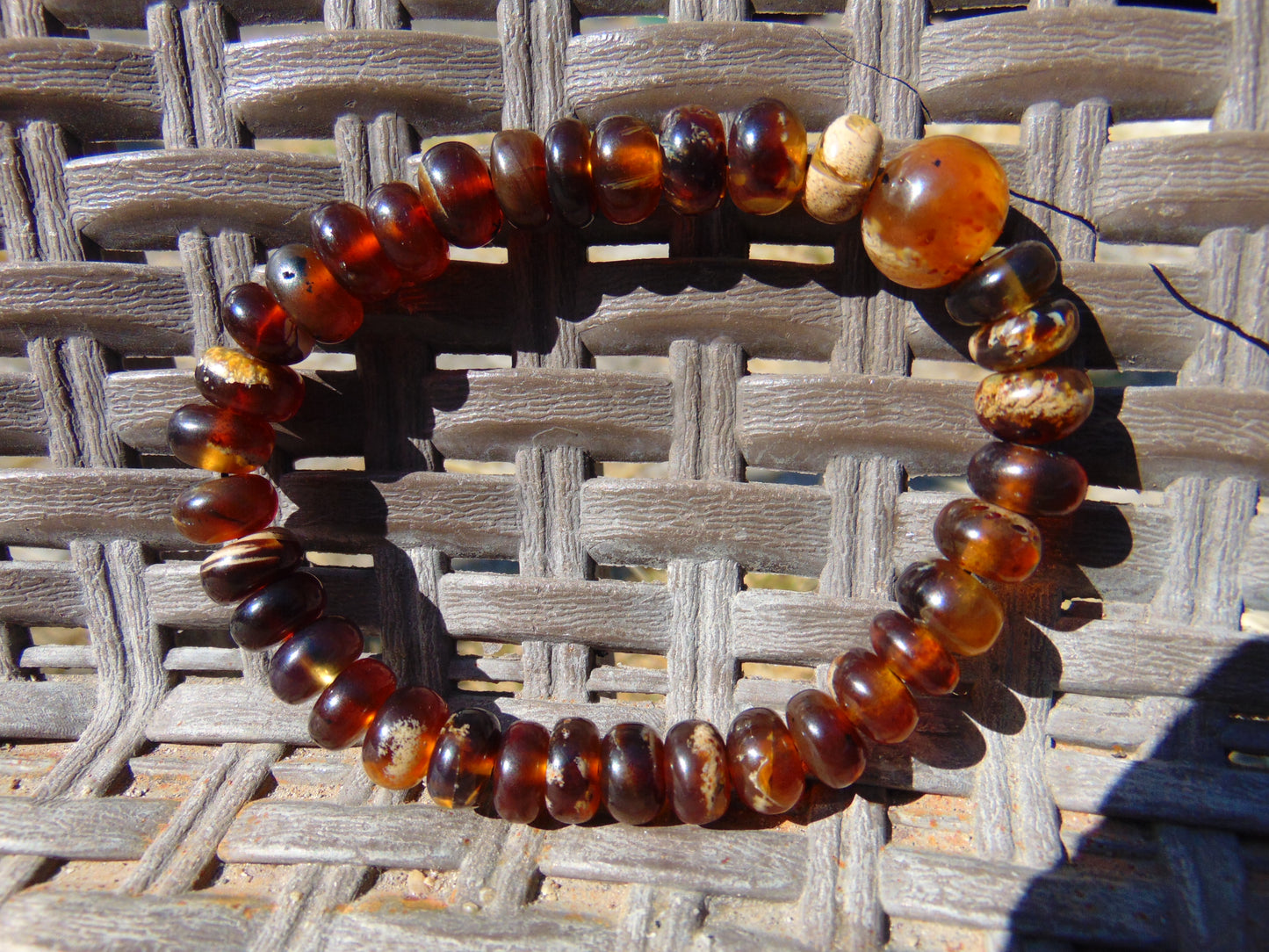 12 Gram 18 small Beads Bracelet TASBIH Indonesian Yellow Red White Amber for Healing FR92