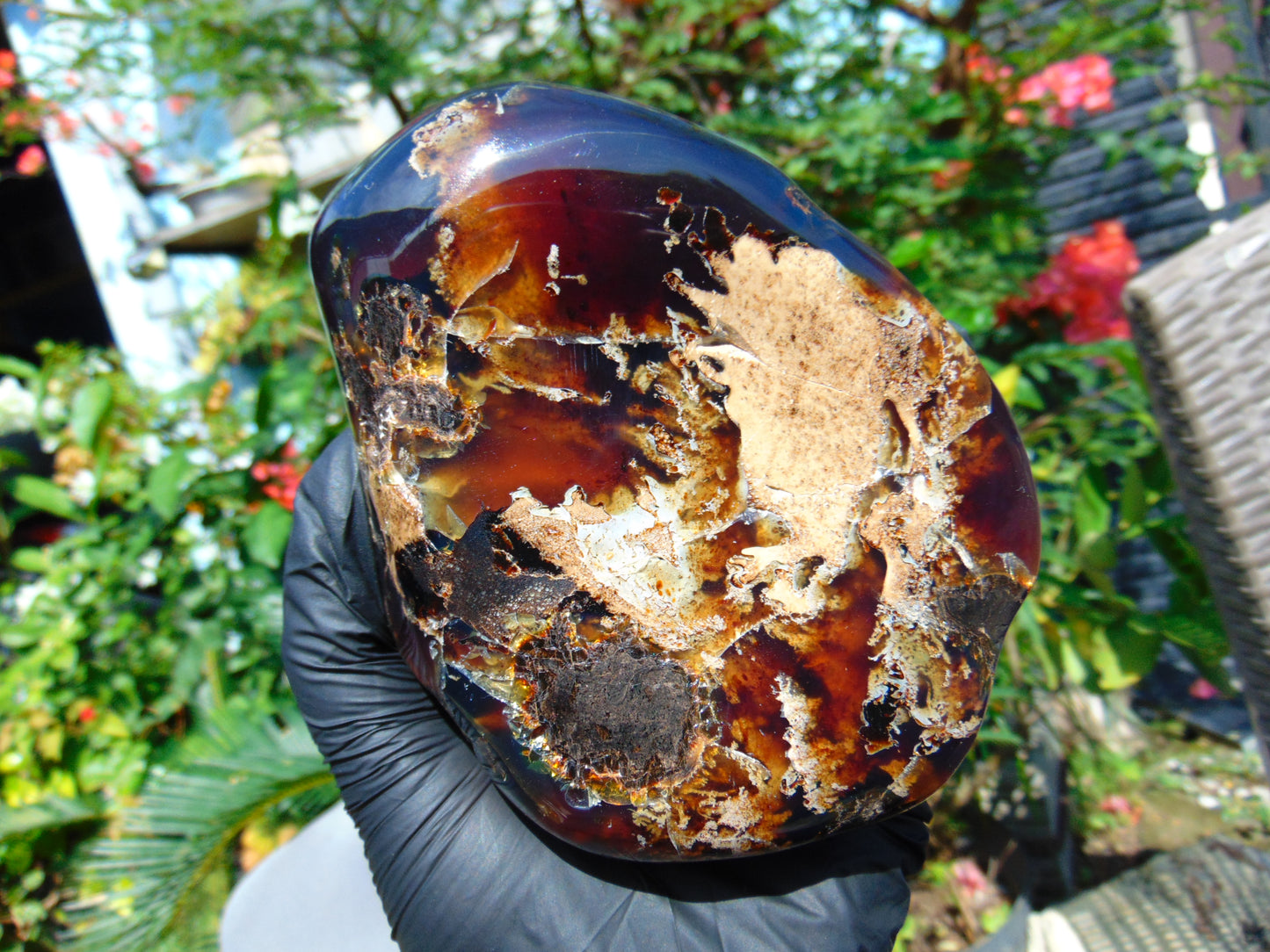 448 gram Full polished Indonesian Blue Amber for Healing AR130