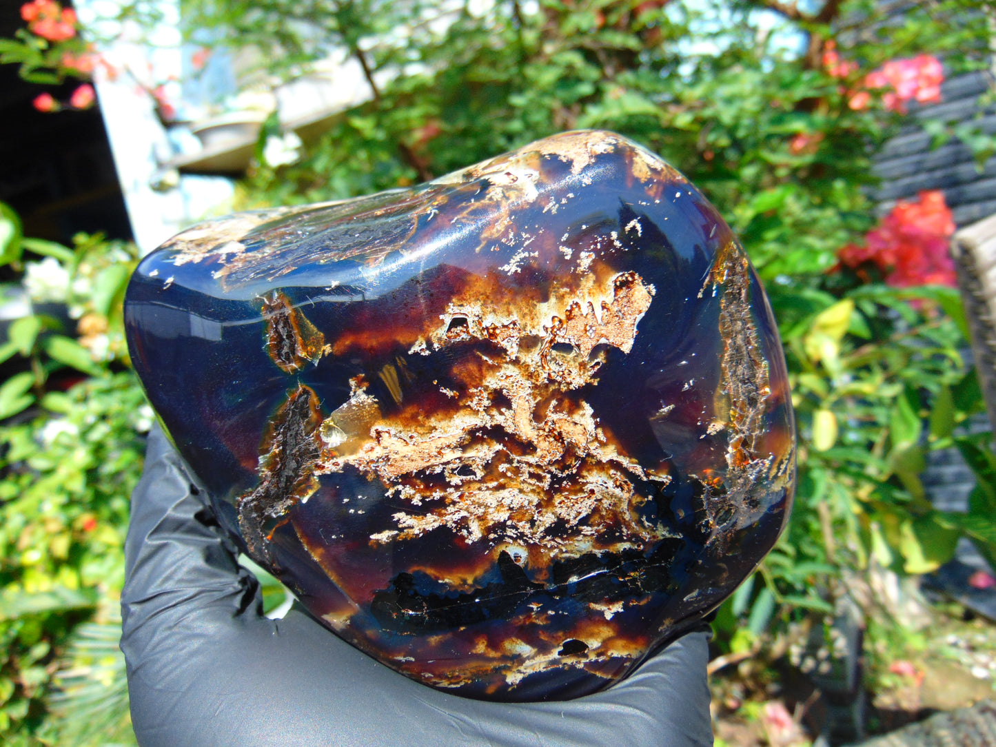 448 gram Full polished Indonesian Blue Amber for Healing AR130