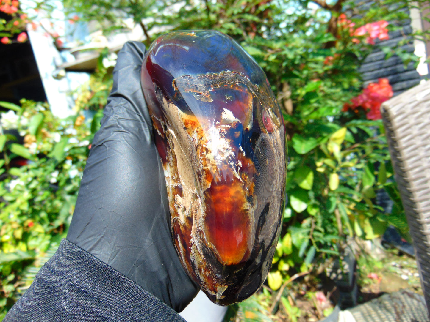 448 gram Full polished Indonesian Blue Amber for Healing AR130