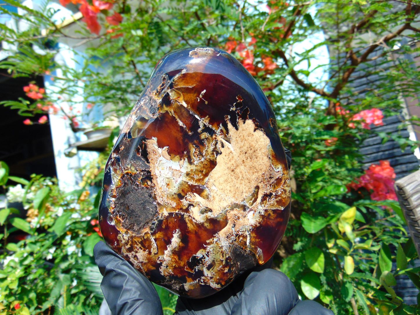 448 gram Full polished Indonesian Blue Amber for Healing AR130