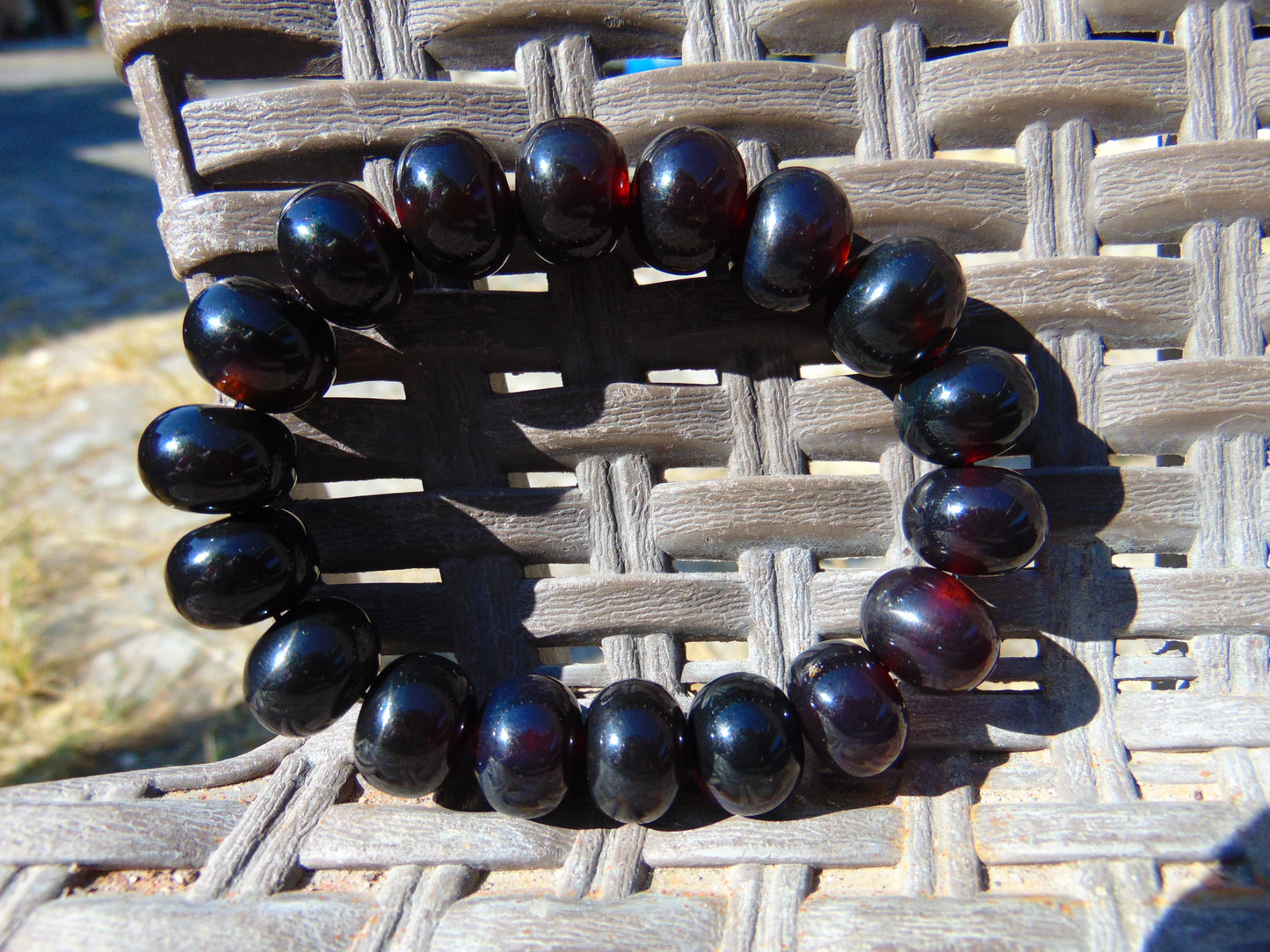 21 Gram 18 small Beads Bracelet Indonesian Cherry Red Amber 12x14 mm for Healing FR101