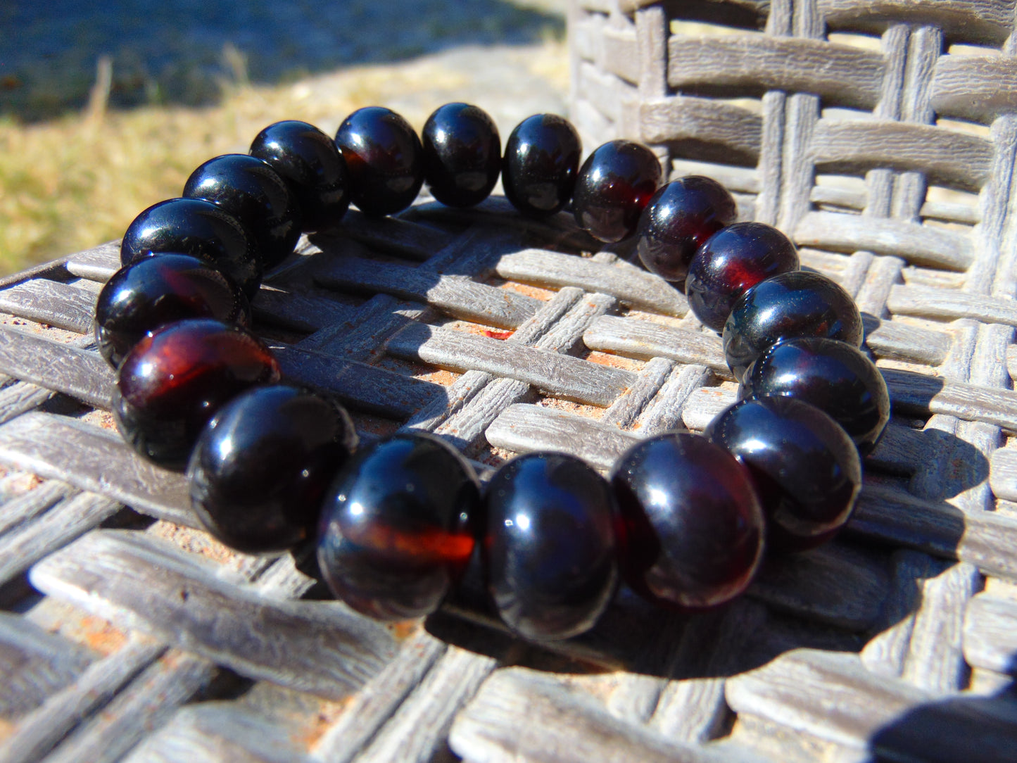 21 Gram 18 small Beads Bracelet Indonesian Cherry Red Amber 12x14 mm for Healing FR101