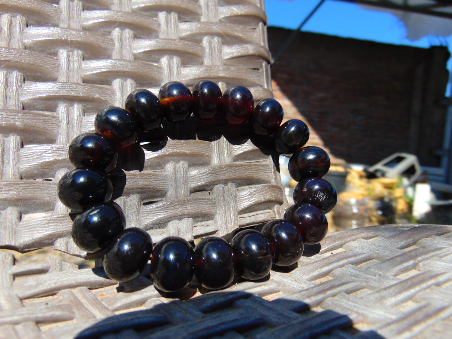 21 Gram 18 small Beads Bracelet Indonesian Cherry Red Amber 12x14 mm for Healing FR101