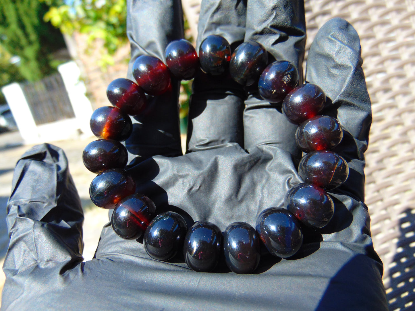 21 Gram 18 small Beads Bracelet Indonesian Cherry Red Amber 12x14 mm for Healing FR101