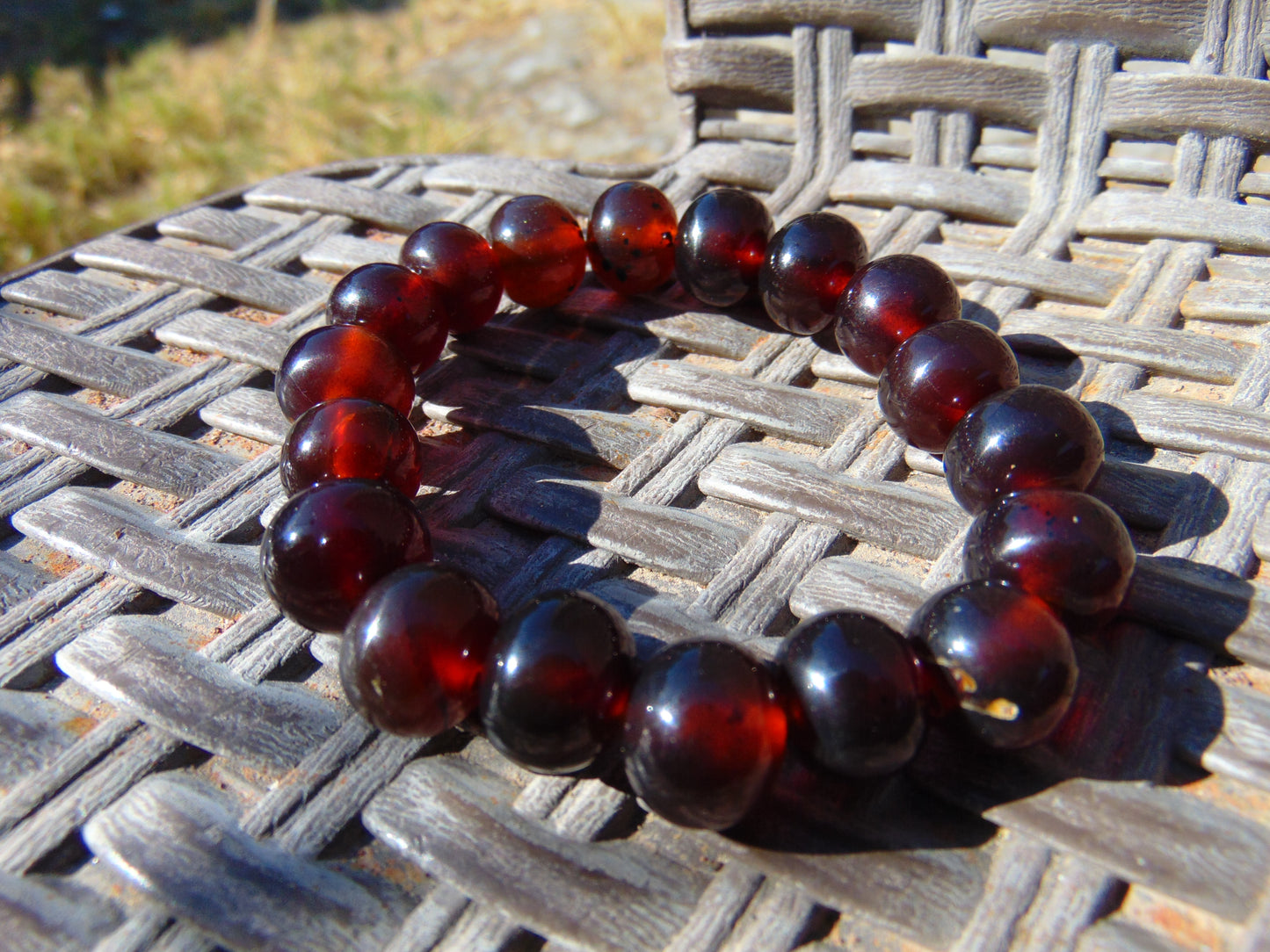 18 Gram 18 small Beads Bracelet Indonesian Cherry Red Amber for Healing FR99