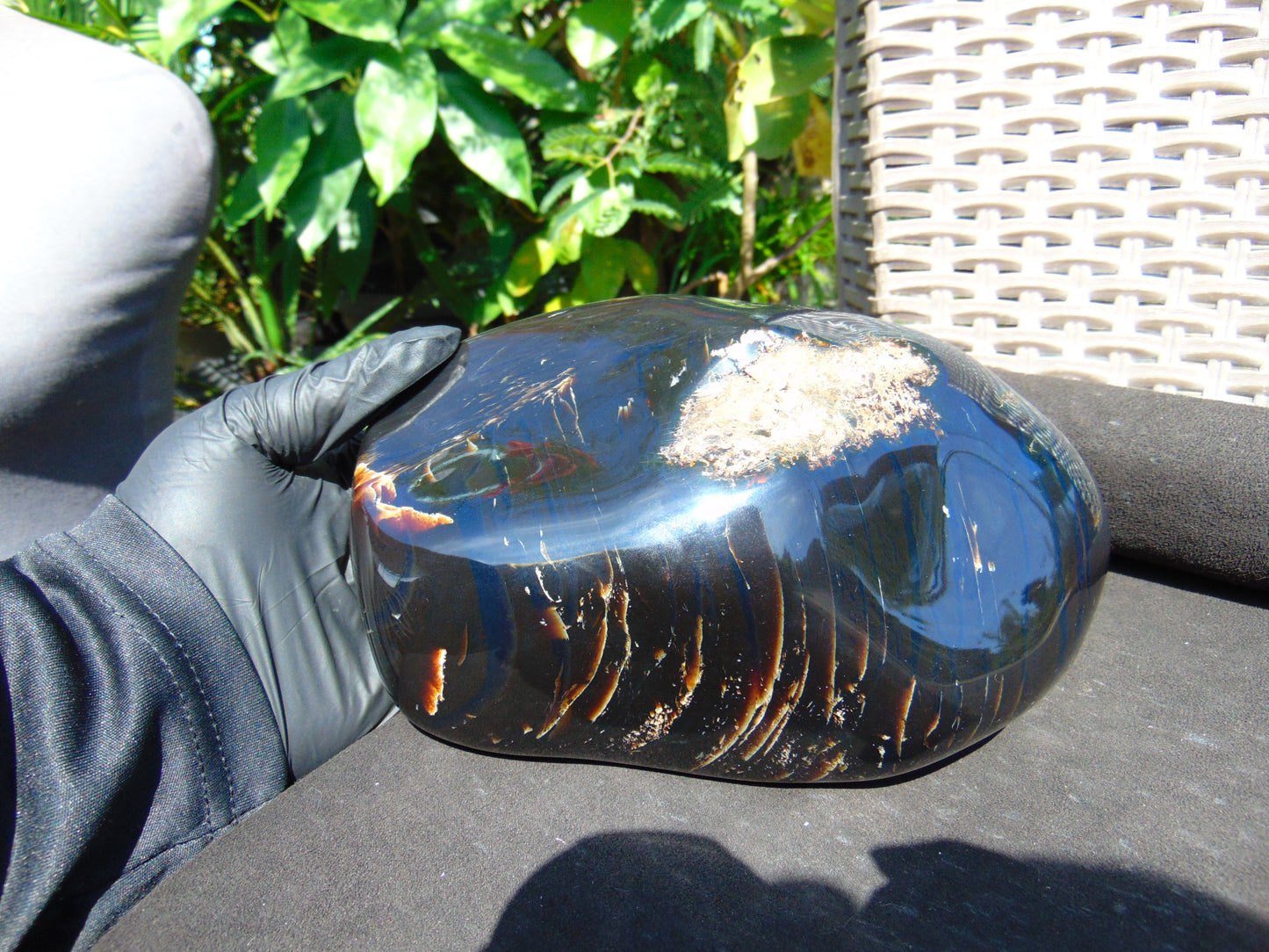 1111 gram Full polished Indonesian Blue Black Amber for Healing ML71