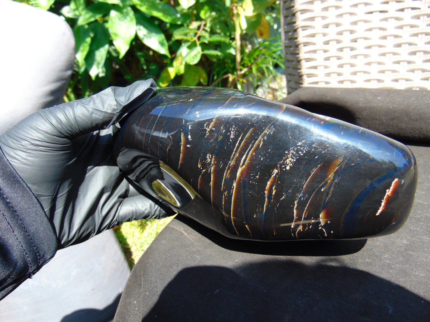 1111 gram Full polished Indonesian Blue Black Amber for Healing ML71