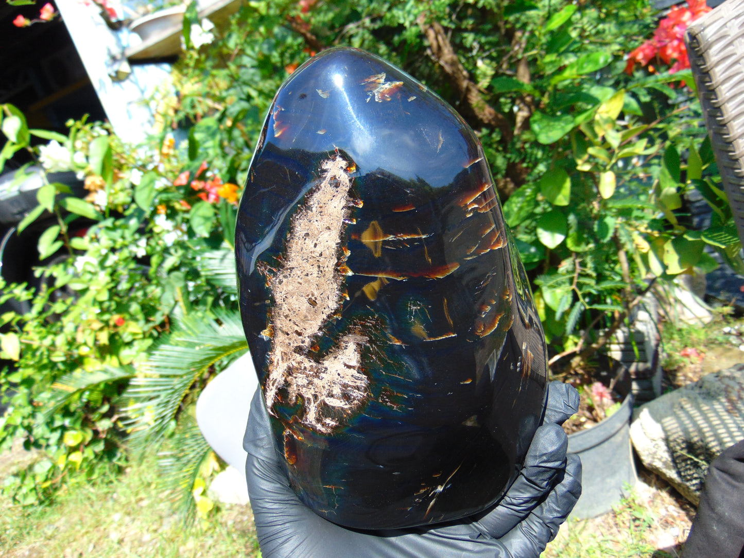 1111 gram Full polished Indonesian Blue Black Amber for Healing ML71