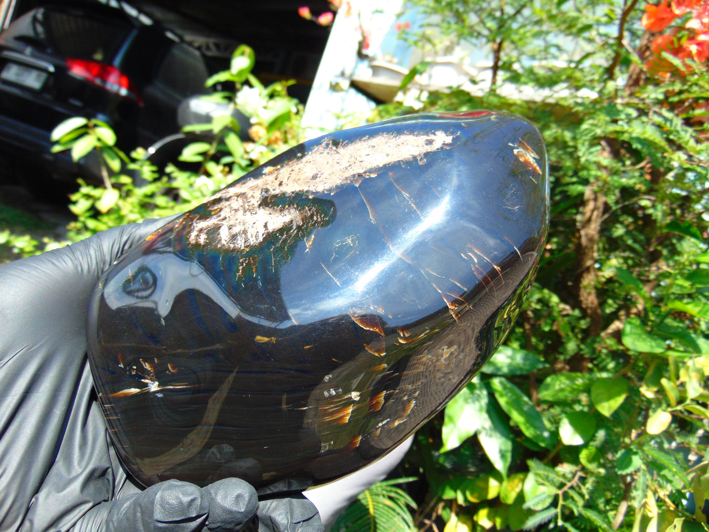 1111 gram Full polished Indonesian Blue Black Amber for Healing ML71