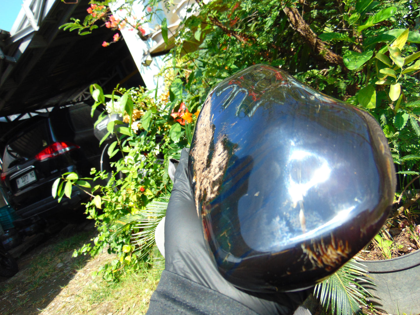 1111 gram Full polished Indonesian Blue Black Amber for Healing ML71