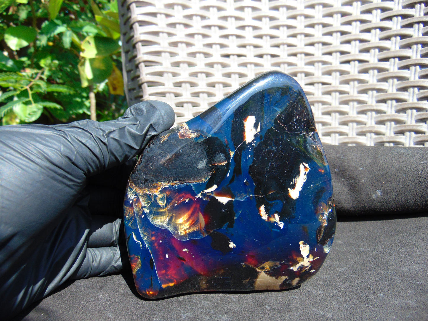 334 gram Full polished Indonesian Blue Amber for Healing ML70