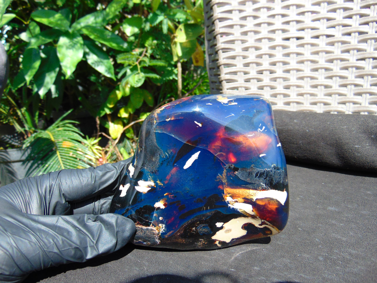 334 gram Full polished Indonesian Blue Amber for Healing ML70