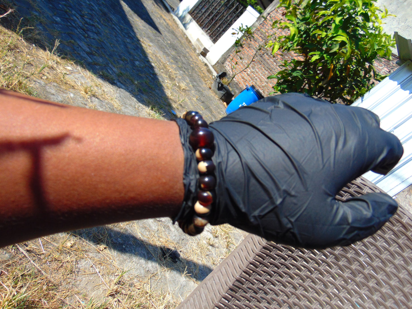 9 Gram 33 small Beads Bracelet Tasbih Indonesian Dark White Amber for Healing FR102