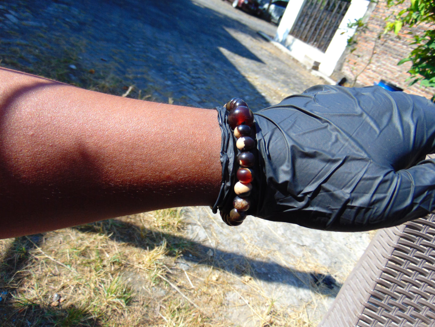 9 Gram 33 small Beads Bracelet Tasbih Indonesian Dark White Amber for Healing FR102