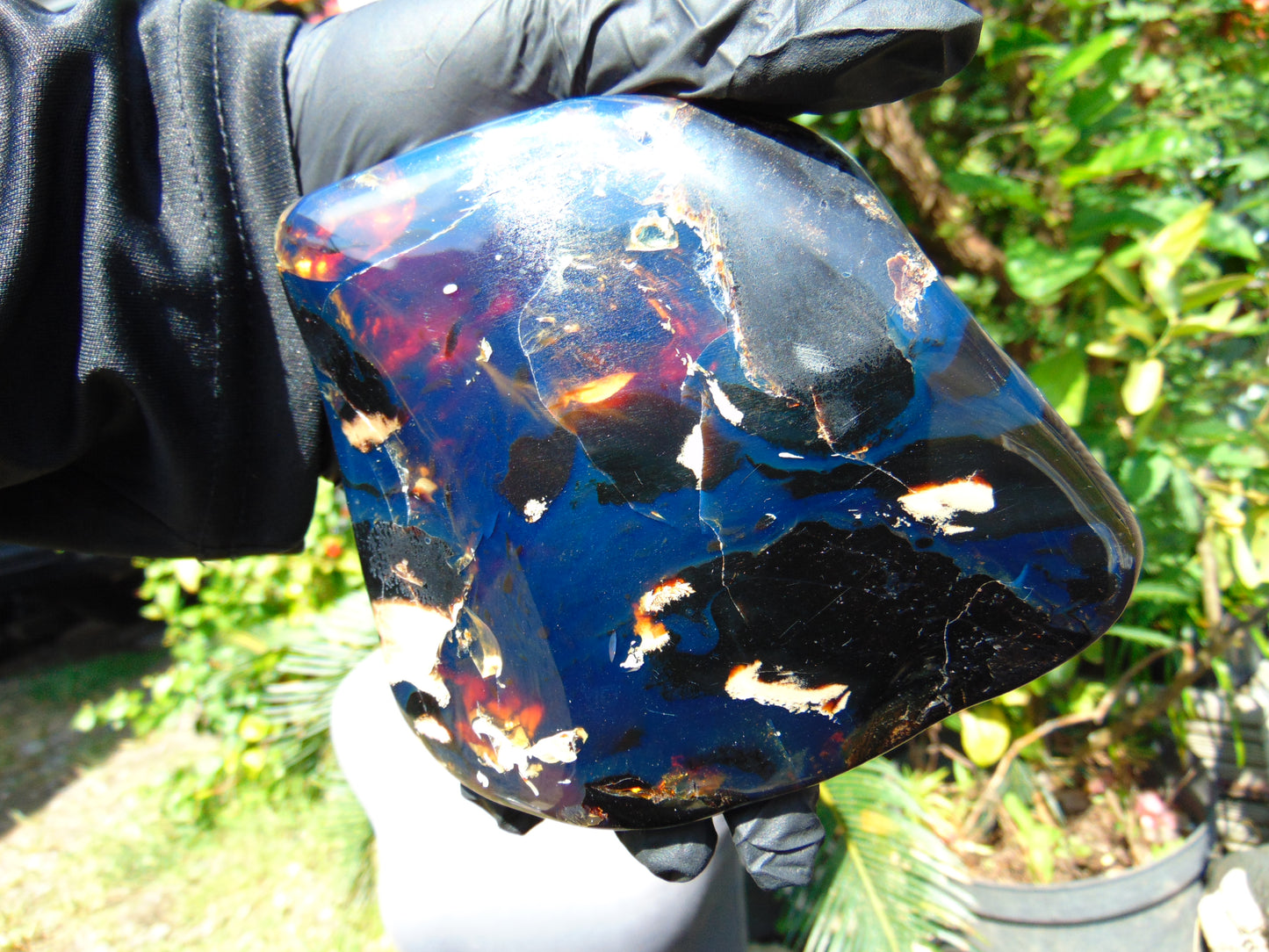 334 gram Full polished Indonesian Blue Amber for Healing ML70