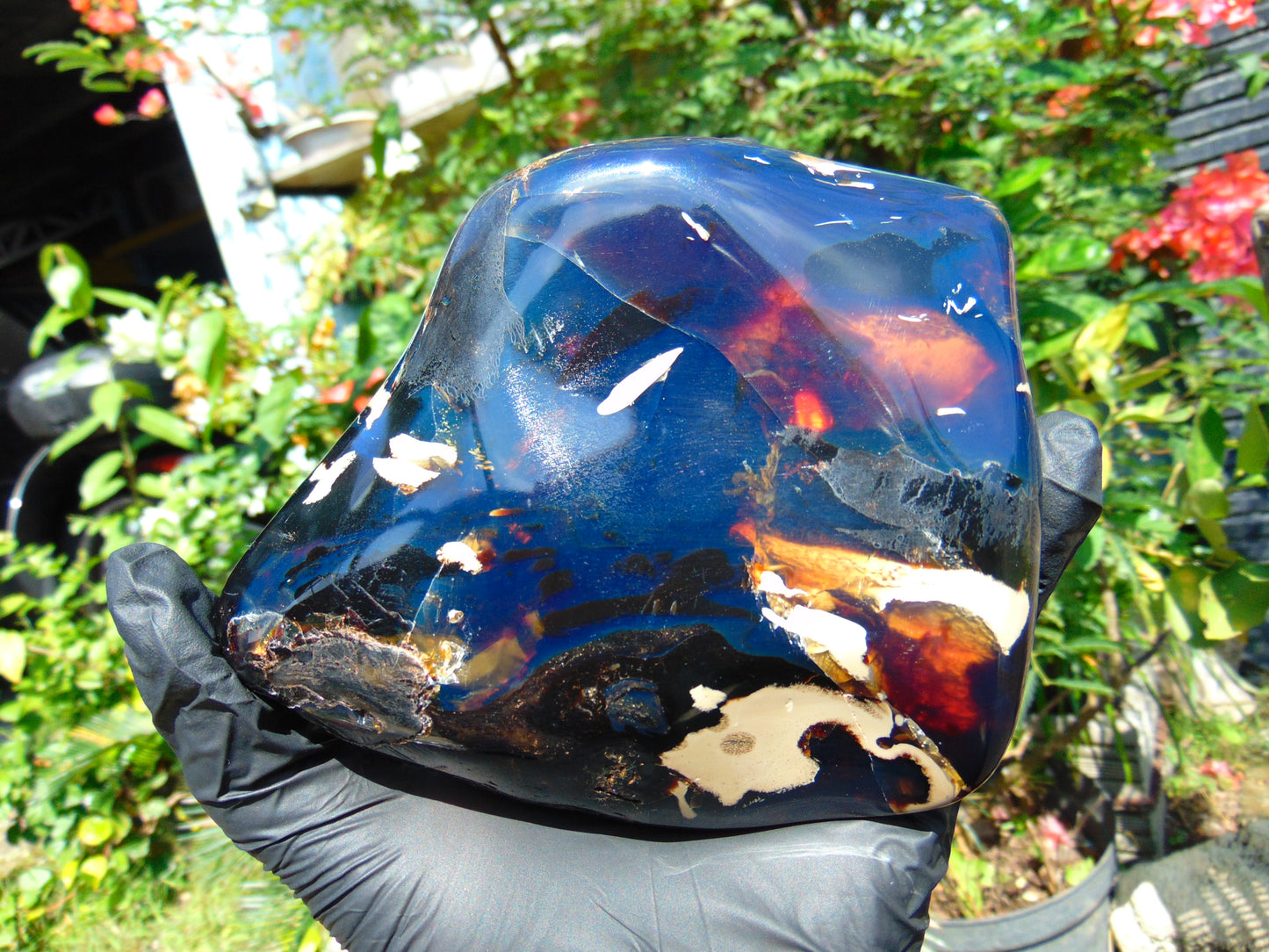 334 gram Full polished Indonesian Blue Amber for Healing ML70
