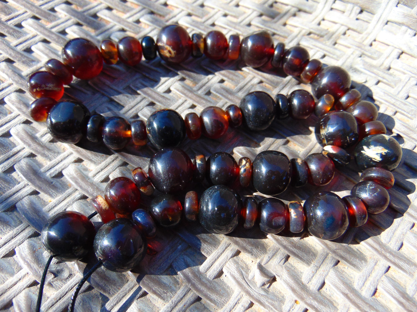 92 gr Small Beads Combination Necklace Indonesian Red Cherry Amber for Healing FR71