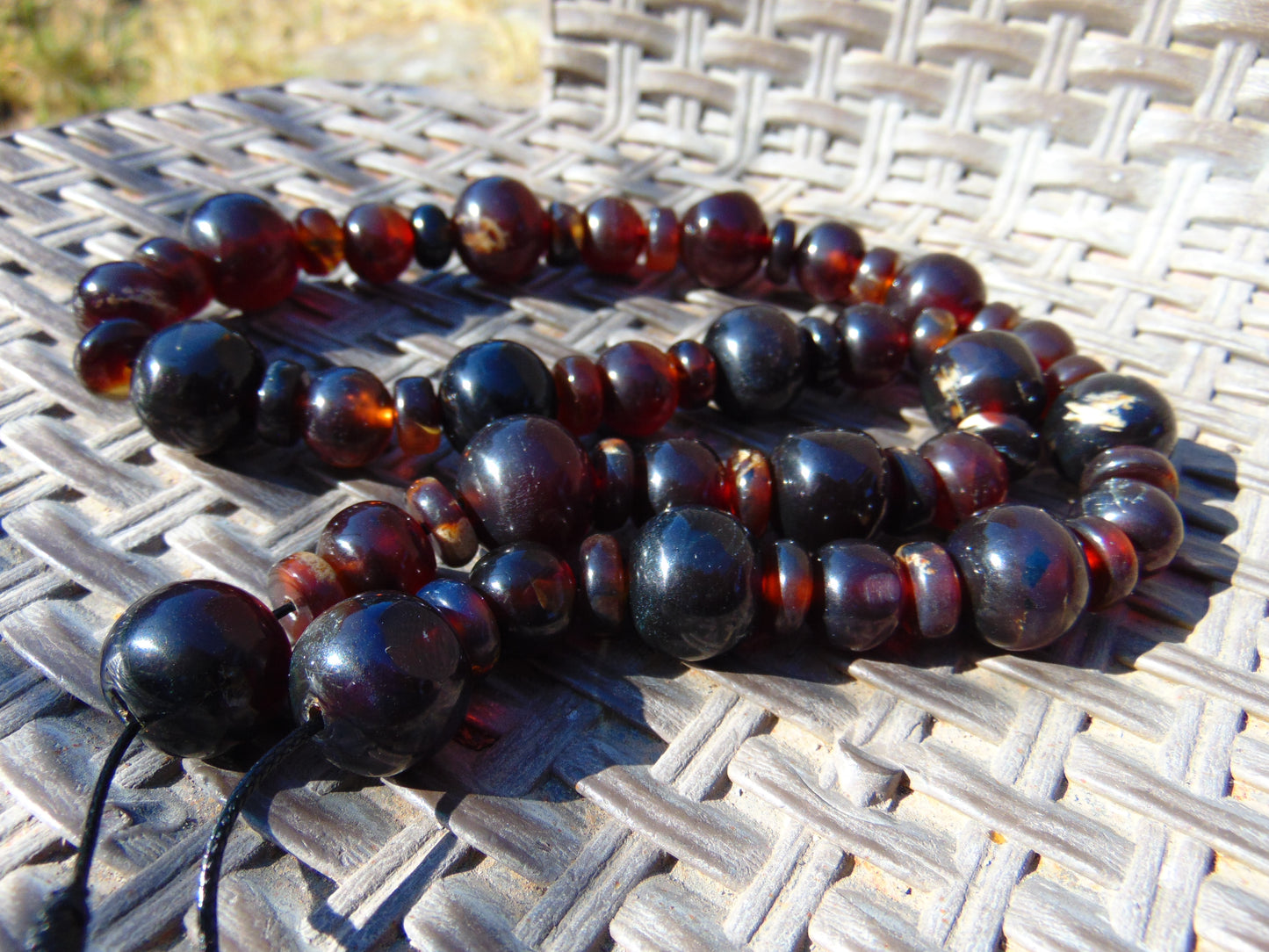 92 gr Small Beads Combination Necklace Indonesian Red Cherry Amber for Healing FR71