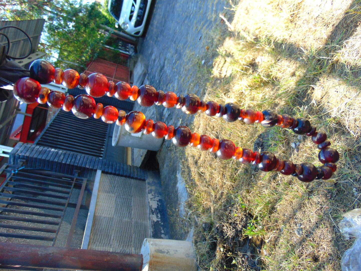 92 gr Small Beads Combination Necklace Indonesian Red Cherry Amber for Healing FR71
