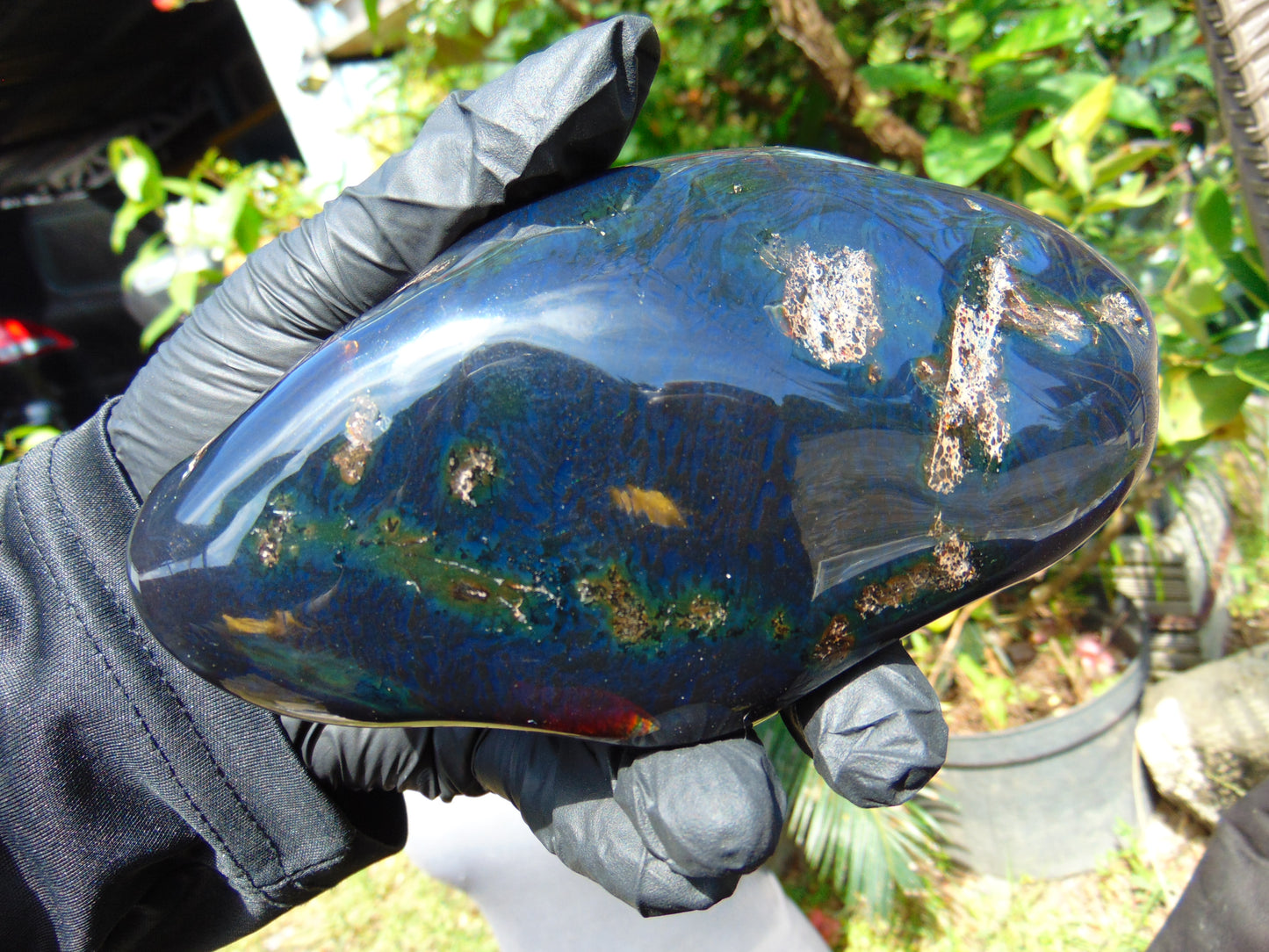 240 gram Full polished Indonesian Blue Amber for Healing AR129