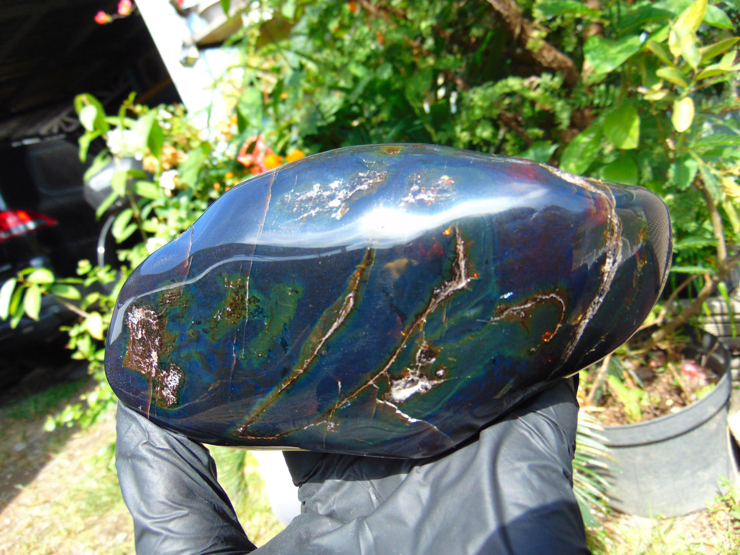 240 gram Full polished Indonesian Blue Amber for Healing AR129