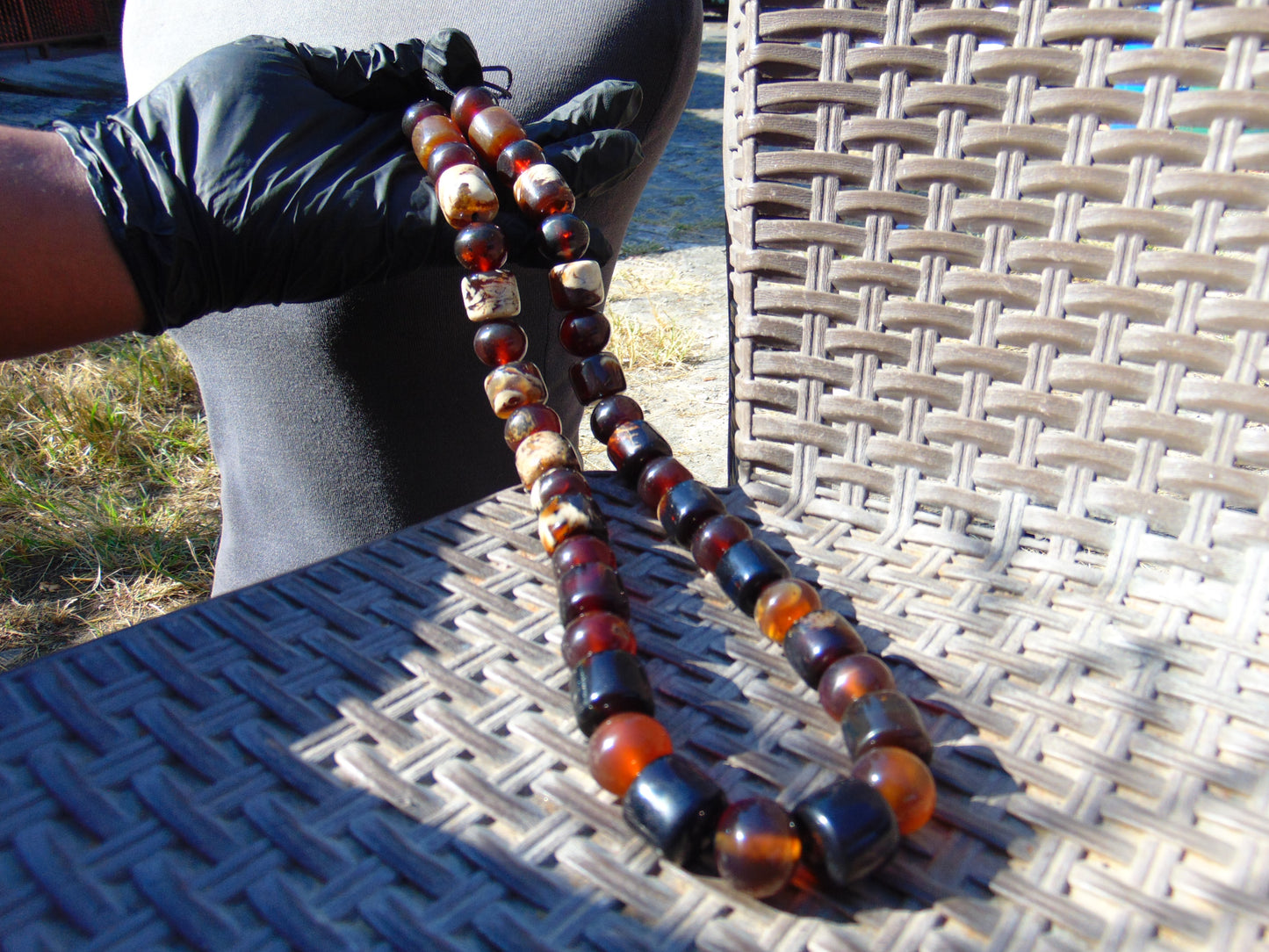 117 gr Small Beads Combination Necklace Indonesian Amber for Healing FR84