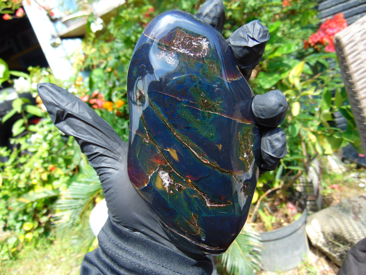 240 gram Full polished Indonesian Blue Amber for Healing AR129