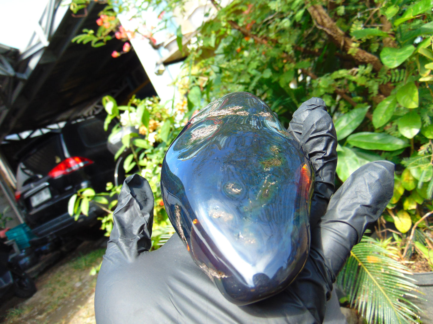 240 gram Full polished Indonesian Blue Amber for Healing AR129