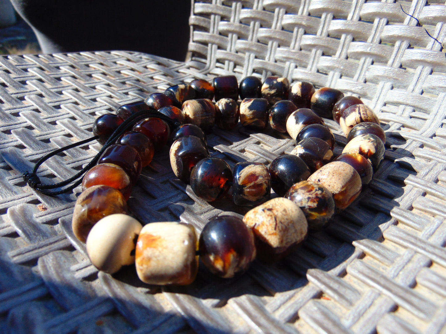 104 gr Small Beads Combination Necklace Indonesian Red White Amber for Healing FR72