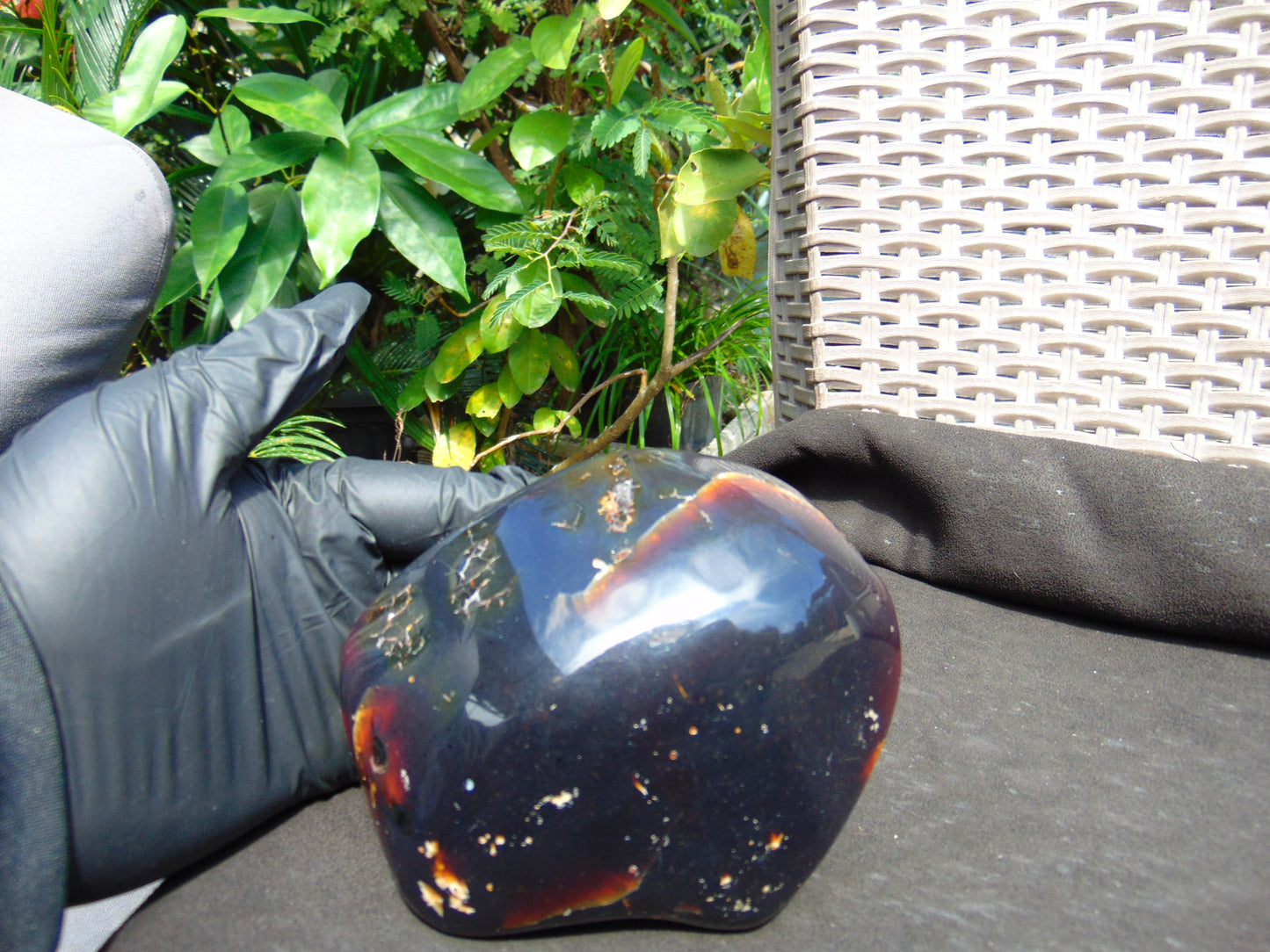 343 gram Full polished Indonesian Blue Amber for Healing AR127